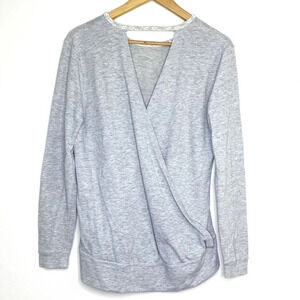 Victoria's Secret Gray Crossover Open Back Sweatshirt Top XS Long Sleeve Lounge
